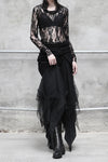 Marc Le Bihan lace embroidered skirt 2596 series plant dyeing France MLB-2596-HEILS black lace embroidery